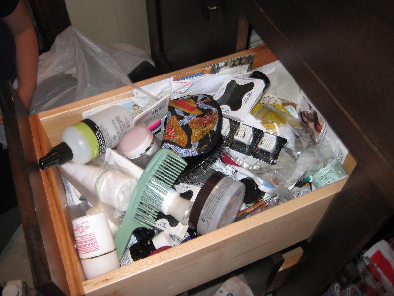 Bathroom Drawer before